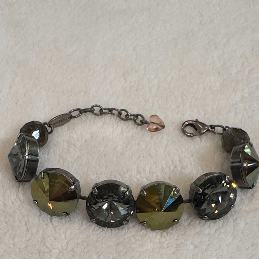 Sabika Silver and Gold-Toned Crystal Bracelet